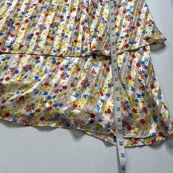 Banana Republic Floral Sleeveless Fit & Flare Dress Ruffle Tiered V-Neck Lined - Picture 14 of 15